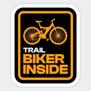 Trail Biker Inside Bicycle Sticker